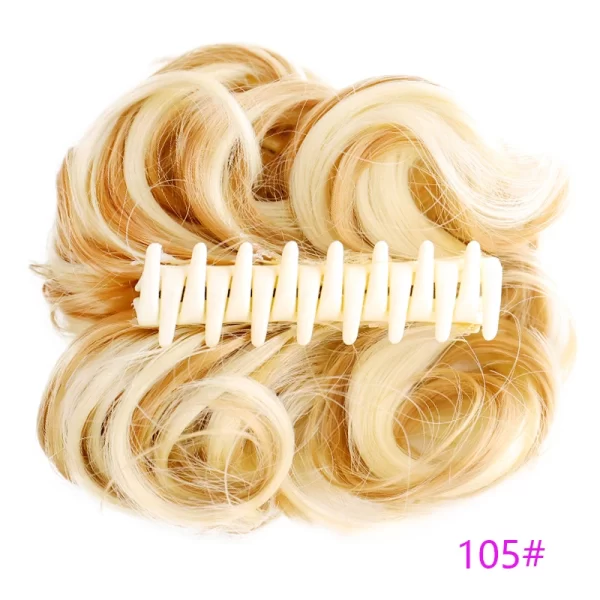 Women's Hair Bun Synthetic Bands Short Curly Chignon Hairpins Claw In Hairpieces for Fake False Hair Scrunchy Black Brown - Image 13