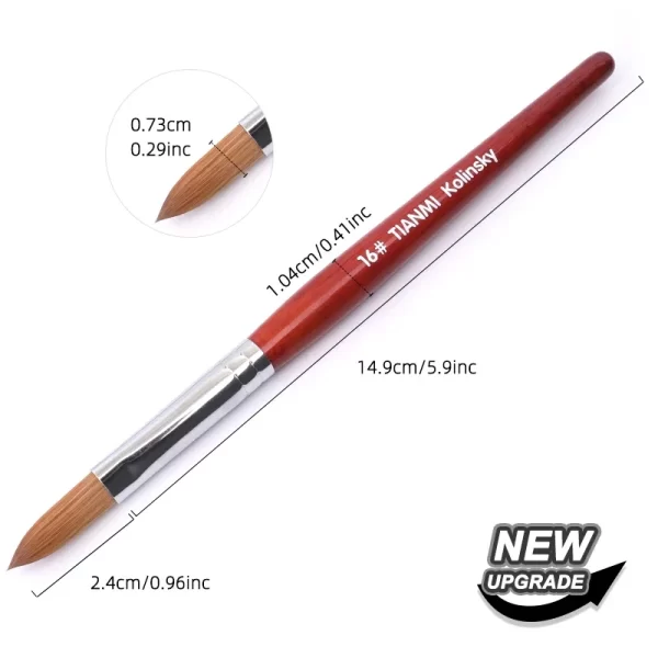 Kolinsky Hair Nail Brush Good Quality Nail Art Mink Brush Wood Handle Gel Nail Builder Manicure Brush Drawing Tools Size 8-24 - Image 23