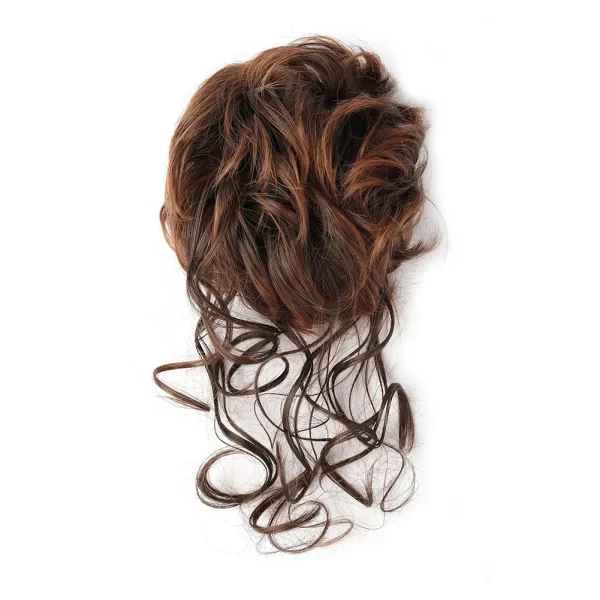 Messy Bun Synthetic Hair Piece Claw Clip Curly Wavy Hair Bun Tousled Updo Scrunchie Long Beard Chignon Ponytail for Daily Wear - Image 18