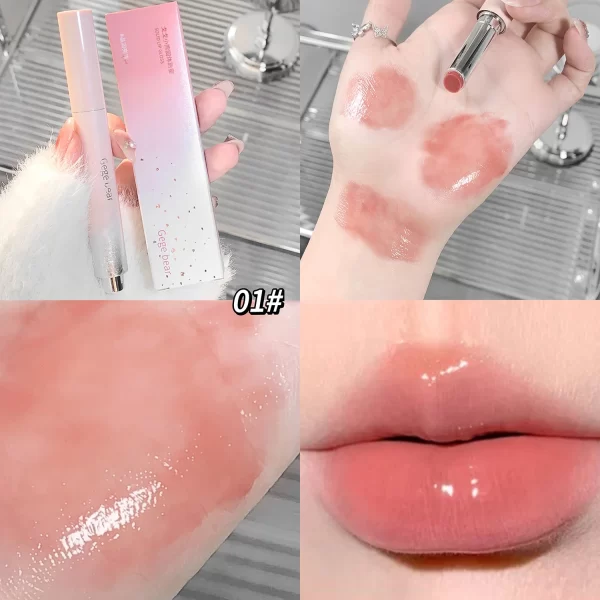 Jelly Solid Lip Gloss Cute Hydrating Mirror Red Brown Lipstick Clear Moisturizing Lips Tint Nature Nude Lip Makeup Cosmetics - Image 8