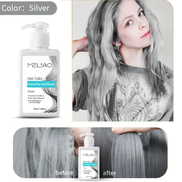 MELAO Hair Dye - Semi Permanent Hair Color Depositing Conditioner, Cruelty-free - Image 6