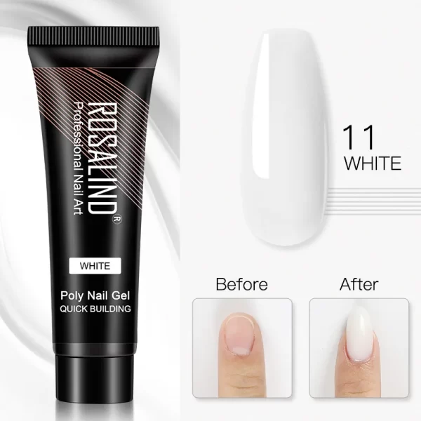 ROSALIND Colorful 15ml Poly Nail Gel Semi Permanent Acrylic Liquid Fast Extension Nail Gel Build Cured with UV/LED Lamp - Image 29