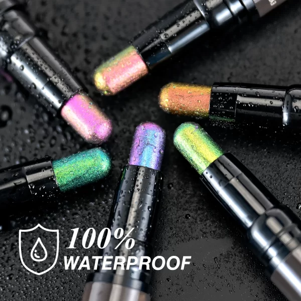 CHARMACY 2 In 1 Multichrome Eyeshadow Sticks High Pigmented Glitter Eyeshadow Waterproof Eye Shadow Pen Metallic Makeup 6 Color - Image 4