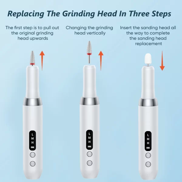 Electric Nail Polisher Drill Bits Professional Nails Grinding Polishing Dead Skin Removal Art Sanding File Pen Manicure Machine - Image 2