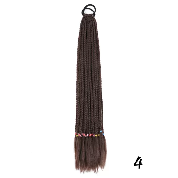 Synthetic Colored Braided Ponytail Hair Extension 60CM Elastic Rubber Band Braiding Ponytail Hair Extensions For Girls - Image 31
