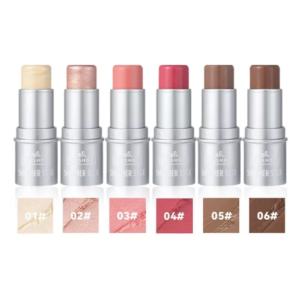 Face Brown Contouring Bronzer Stick Multifunctional Highlighter Blush Silkworm Brightening Sculpt Facial Outline Shadow Cosmetic - Image 5