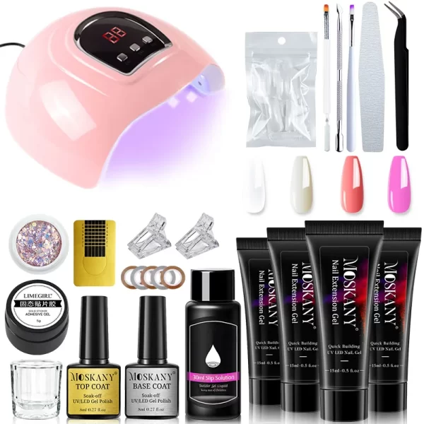 Manicure Set Complete Gel Nail Kit With LED UV Lamp Nail Drill Machine Polygels Kit For Nails Extension Gel Nail Art Kit Tools - Image 17