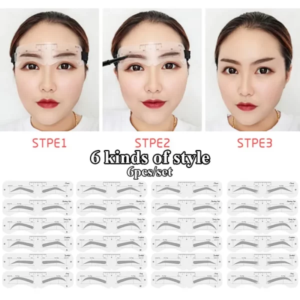 Reusable Eyebrow Stencil Set Soft Ruler Brow Definer Eye Brow Drawing Guide Styling Shaping Grooming Template Card Makeup Tools - Image 4