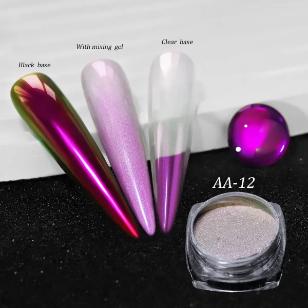 1jar Gradient Chrome Nail Powder Optical Neon Mirror Powder Metallic Mirror Effect Chameleon Pigment Glitter For DIY Manicure - Image 51