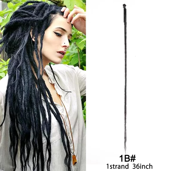 5 Strands Reggae Synthetic 20 36inch Handmade Dreadlocks Hair Extensions Faux Locks Crochet Hair Braid Hairpiece For Women/Men - Image 22