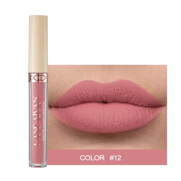 HANDAIYAN Matte Liquid Lipstick Rose Lipgloss Waterproof Non-stick Cup Long-Lasting Matte Lipstick Moisturizing Lip Gloss - Image 17