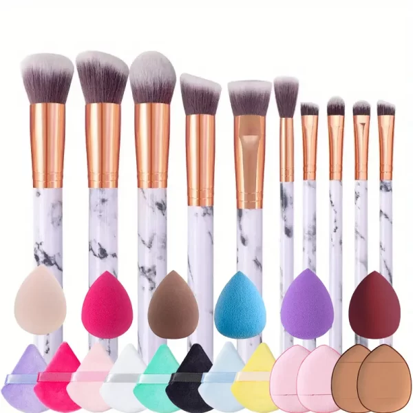 10PCS Professional Makeup Brushes Set Sponge Beauty Sponge for Women Cosmetic Brush Loose Powder Brush Blending Beauty Tools - Image 12