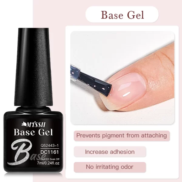 Mtssii 7ml No Wipe Top Base Coat Nail Gel polish Matte Top Coat  Enhancer Varnish Semi Permanent Soak Off UV LED Nail Art Tool - Image 111