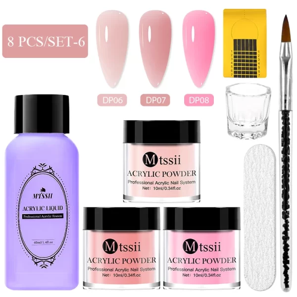 Nail Crystal Powder Kit Acrylic Liquid With Brush Pink White Acrylics For Nails Extension Carving Professional nail equipment - Image 26