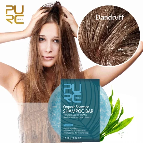 PURC Polygonum Shampoo Bar Gray White Hair Darkening Soap Bamboo Charcoal Black Hair Solid Shampoos Cleaning Scalp Treatment 60g - Image 9