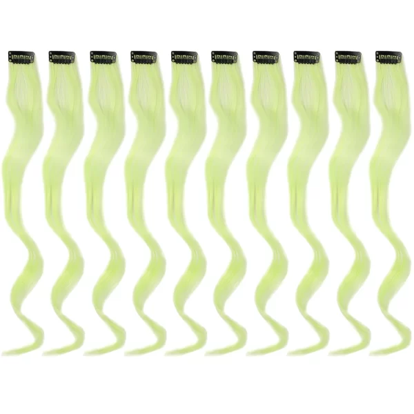 Clip in Hair Extensions,10Pcs/Pack Colored Curly Wave Hair Extensions Party Highlights Long Curly Synthetic Hairpieces for Women - Image 7