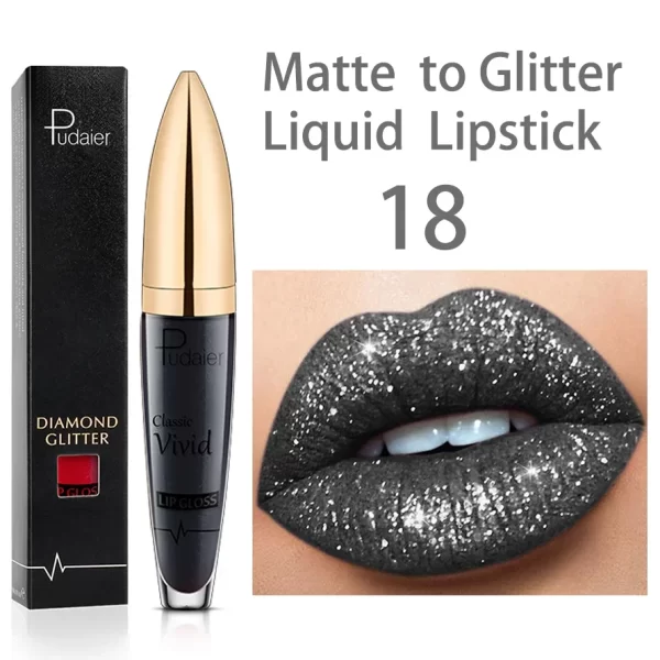 18 Colors Glitter Lip Gloss Waterproof Long Lasting Diamond Matte To Shimmer Metallic Liquid Lipstick Women Lips Makeup Cosmetic - Image 8