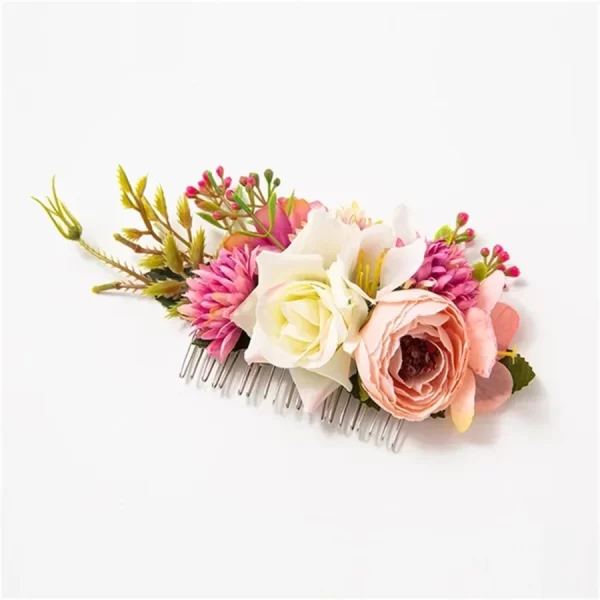 2024new Brides Wedding Flower Hair Comb Hairpin Bridesmaid Headdress Hair Combs Hair Accessories for Women Girls Floral Hairpins - Image 3