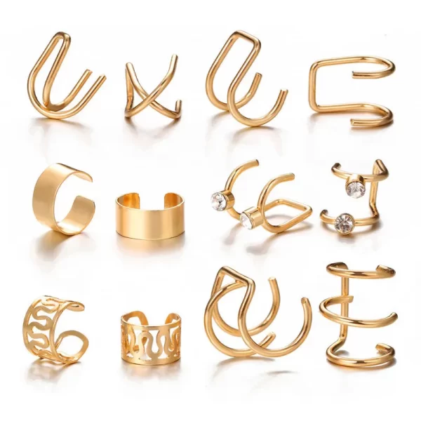Punk Ear Clip Earrings For Women Jewelry Ear Cuffs Without Hole Fake Piercing Earring Earcuff C-shape Clip On Earrings Brincos - Image 6