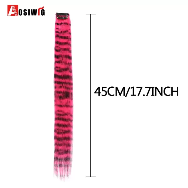 Synthetic 18" Feathers Hair Clip in One Piece Hair Extension DIY Colorful Hairpiece For Fashion Beautiful Girls - Image 4
