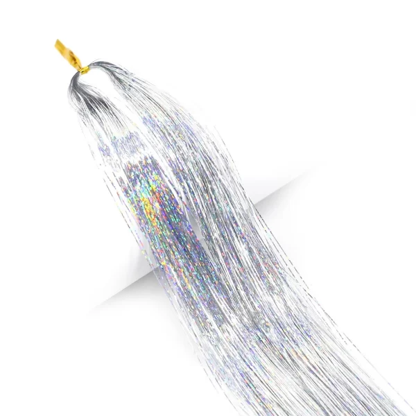 Colourful Shiny Threads Glitter Hair Tinsel Kit Gold Silk HairGlitter String Extensions Accessories For Women Headdress - Image 14