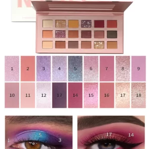 18 Colors Eye Shadow Pallete Matte Glitter Shimmer Metallic Luminous Satin Nude Natural Eyeshadow Palette Makeup for Gift Women