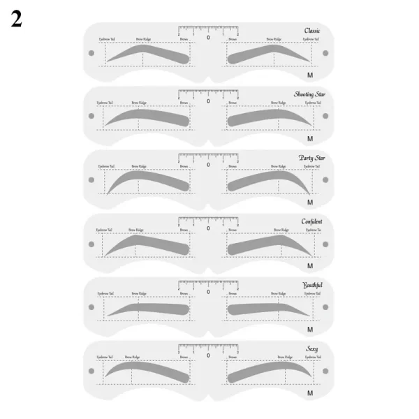 Reusable Eyebrow Stencil Set Soft Ruler Brow Definer Eye Brow Drawing Guide Styling Shaping Grooming Template Card Makeup Tools - Image 10