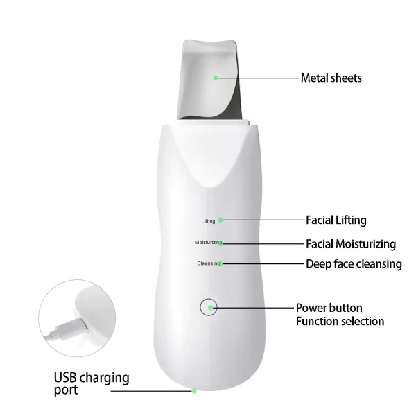 Facial Vibration Massage Skin Scrubber Cleaner Ion Acne Blackhead Remover Peeling Shovel Cleaner Facial Massager Skin Care - Image 5