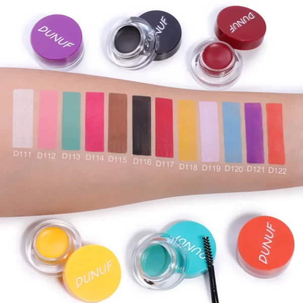 12 Colors Waterproof Eyeshadow Cream Long Lasting Eyeliner Matte Body Face Painting Pigment Eyebrow Tint Makeup with Brush - Image 4