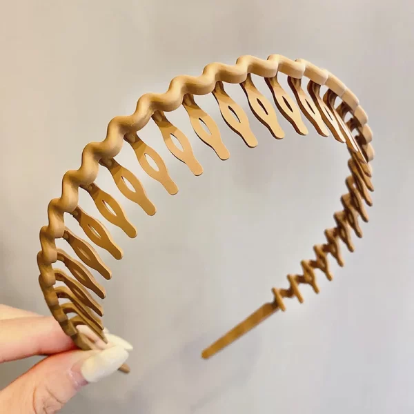 Elegant Solid Color Wave Hairbands For Women Trendy Toothed Non-slip Hair Combs Hair Accessories Girl Face Wash Sports Headbands - Image 36
