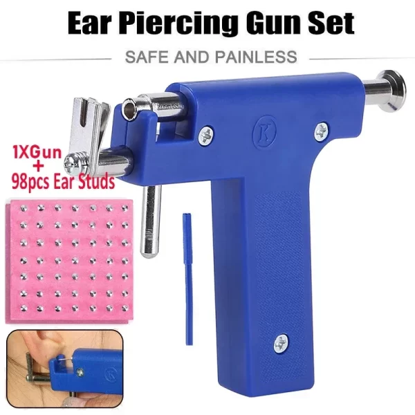 98Pcs/Set Professional Ear Piercing Gun Tool Ear Studs Steel Ear Nose Navel Body Piercing Gun Unit Tool Kit Safety Pierce Tool - Image 11