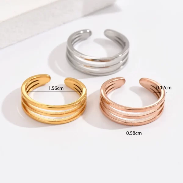 3Pcs Stainless Steel Simple Foot Ring Adjustable Opening Toe Ring for Women Girl Man Summer Beach Vacation Jewelry Finger Ring - Image 5