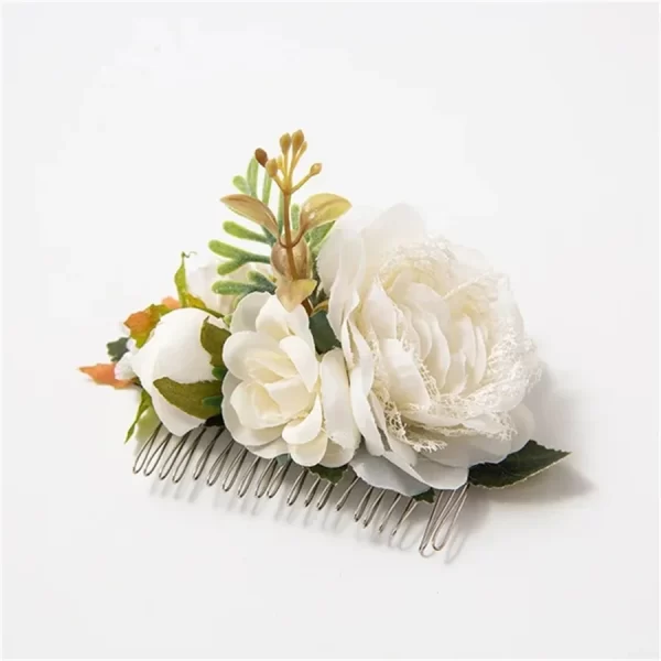 2024new Brides Wedding Flower Hair Comb Hairpin Bridesmaid Headdress Hair Combs Hair Accessories for Women Girls Floral Hairpins - Image 9