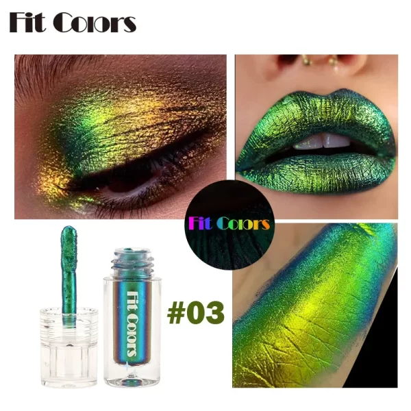 Aurora Metallic Eyeshadow Powder Pigment Aurora Multi Chrome Liquid Eye Shadow Stick High Light Chameleon Eyeshadow Makeup - Image 9