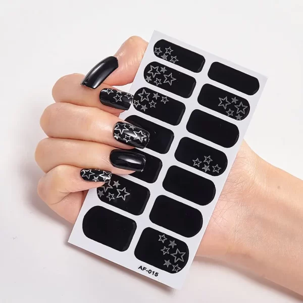 24pcs Long Square False Nails French Black Love Heart Rainbow Rose Red Butterfly Fake Nails Full Cover Press on Nails Nail Tips - Image 8