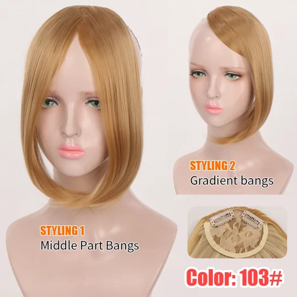 HUAYA Synthetic Hair Bangs Clips Front Side Long Bangs Fake Fringe Clip In Hair Extensions Accessories for Women - Image 34