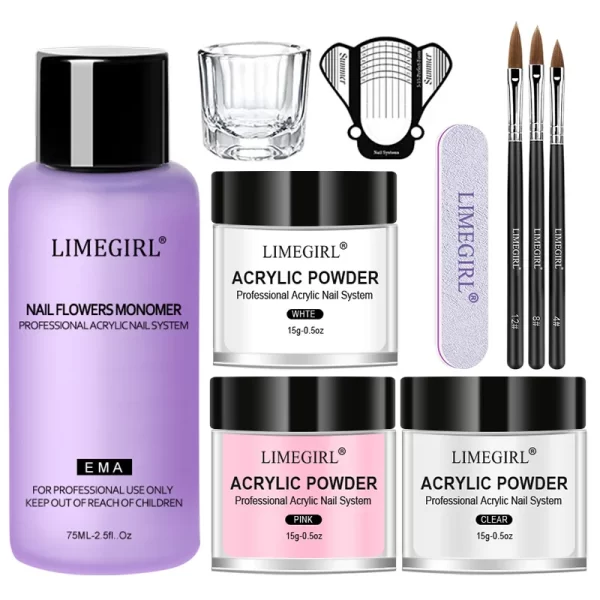 Acrylic Nail Kit For Nails Art All For Manicure Nail Acrylic Powder Liquid Professional Set  For Extension Nail Carving Tips - Image 8