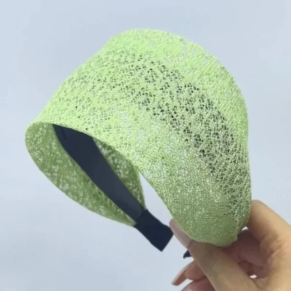 Fashionable Wide Lace Headband Anti-Slip Design Stylish Wide Embroidered Border  Women's Knitted Hair Accessories Elegant Style - Image 8
