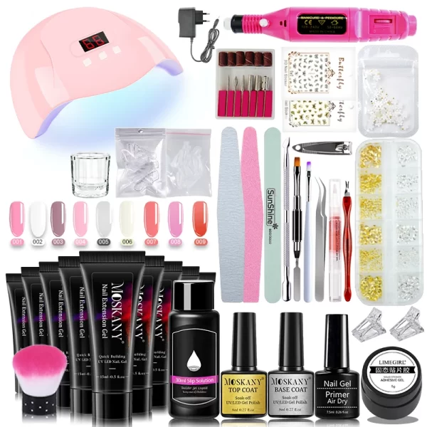 Manicure Set Complete Gel Nail Kit With LED UV Lamp Nail Drill Machine Polygels Kit For Nails Extension Gel Nail Art Kit Tools - Image 8