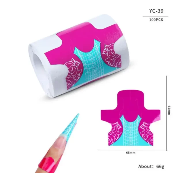 French Nail High Quality Self Adhesive Backing Economic Disposable Provide Accurate Guidance Nails Nail Care Paper Holder - Image 8