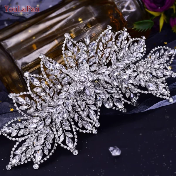 YouLaPan HP413 Wedding Head Piece for Bride Crystal Headband Bridal Hair Accessories Rhinestone Women Headdress Bride Headwear - Image 2
