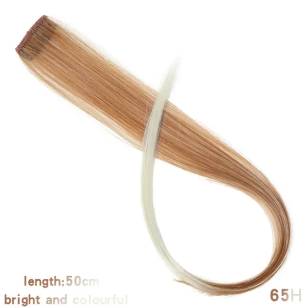 HUAYA Synthetic Long Curly Women Heat Resistant Clip In Hair Extension Hairpiece Gold Grey Purple Pink Red Colorful Extension - Image 40