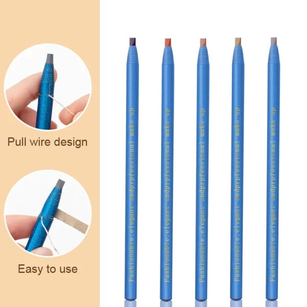 Eyebrow Pencil Waterproof Microblading Eyebrow Pen Stencil Tint Tattoo Eyebrows Makeup Sweat-proof Long Lasting Eye Brow Pencil - Image 4