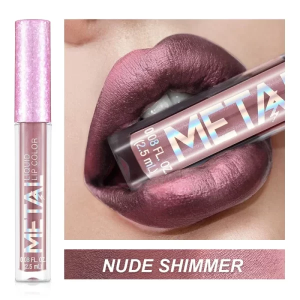Glitter Metallic Liquid Lipstick Waterproof Shiny Shimmer Metal Lip Gloss Tint Non-Stick Cup Lipgloss Long Lasting Makeup Beauty - Image 11