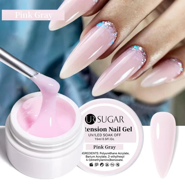 UR SUGAR 15ml White Extension Gel Nail Polish Acrylic Construct Hard Gel Semi Permanent Varnish Nude Pink Gel Polish UV Manicure - Image 12