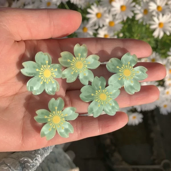 Fashion Cute Yellow Blue Flower Hair Clip Summer Children's Colorful Side Clip Elegant Camellia Headdress Women Hair Accessories - Image 9