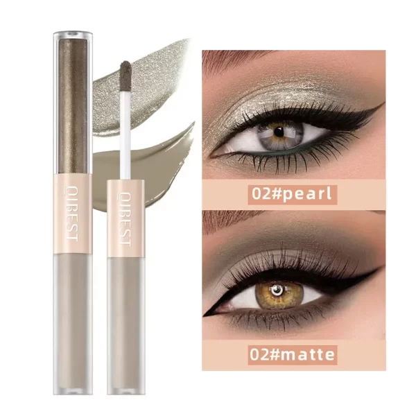 Double-head Matte Shimmer Liquid Eyeshadow Glitter Eye Makeup Pearlescent Lying Silkworm Shiny Natural Long-lasting Cosmetics - Image 8