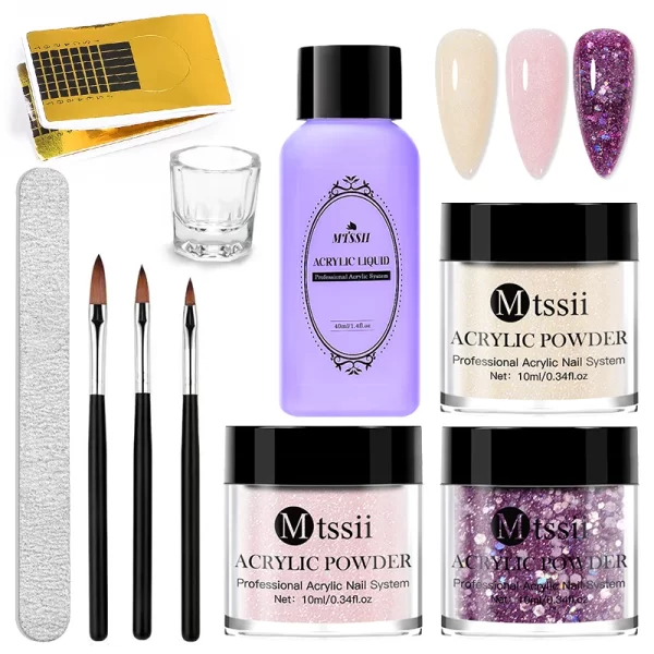 Nail Crystal Powder Kit Acrylic Liquid With Brush Pink White Acrylics For Nails Extension Carving Professional nail equipment - Image 15