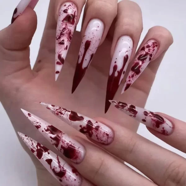 Halloween Cool Spice Style Spider Skull False Nails Purple Halo Dyeing Detachable Finished Fake Nails Press on Nail with Glue - Image 5