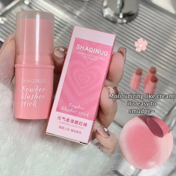 3 Color Blush Stick Matte Face Blusher Tinted Moisturizing Lasting Natural Rouge Contour Cream Blusher Cosmetics Cheek Makeup - Image 5